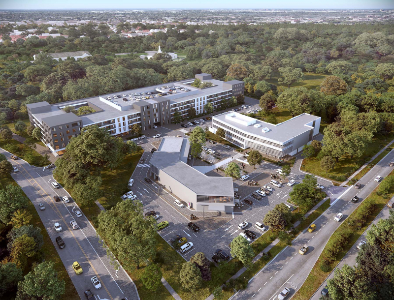 Aerial rendering of the @highland corporate campus in Baton Rouge, LA